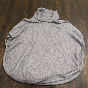 Grey Sweater Blouse with Turtle Neck - Size Large